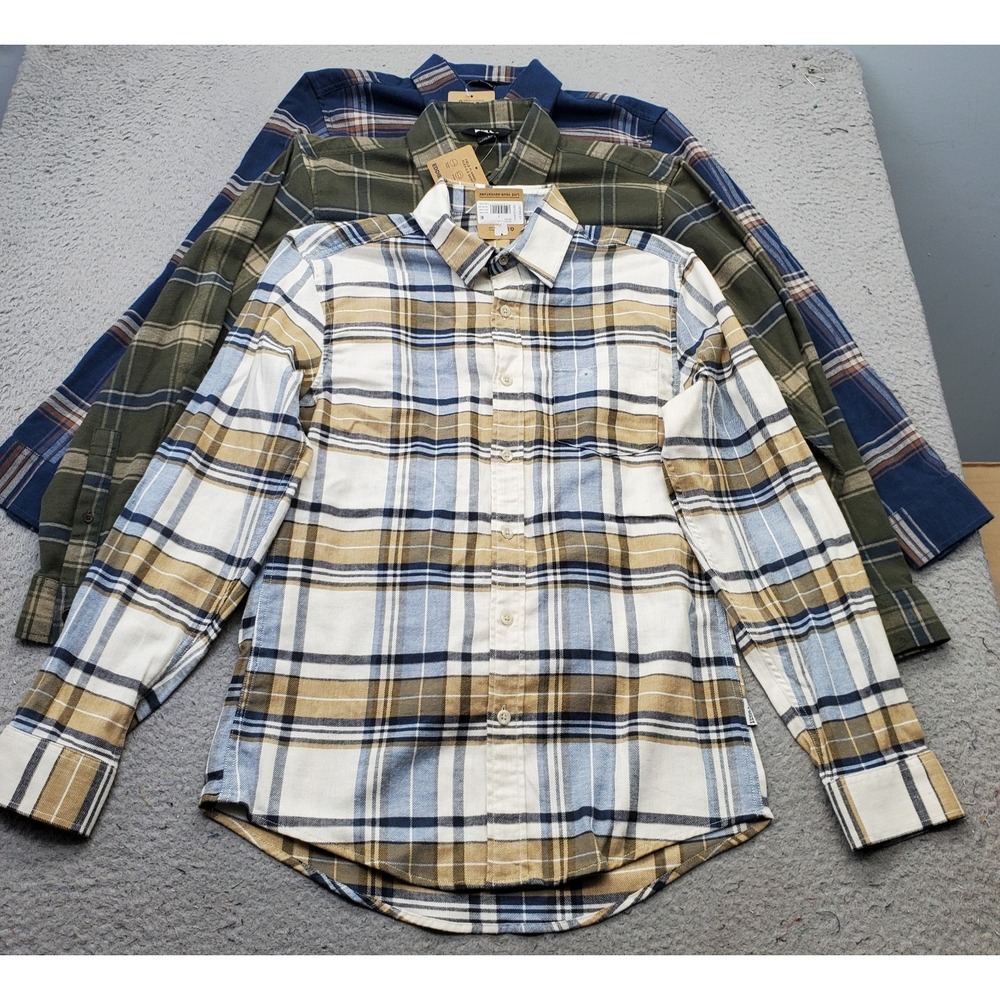 Lot Of 3 Eddie Bauer Field Flannel Flex Shirt Men S Multi Plaid Collar NWT NEW